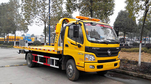 福田欧马可一拖二清障车（蓝牌国六）