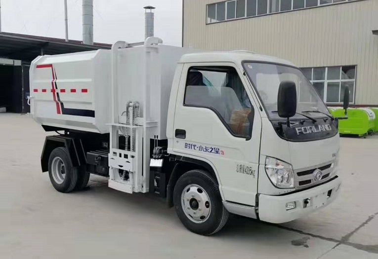 福田时代蓝牌侧装压缩式对接垃圾车挂桶式垃圾车（自装卸式垃圾车）图片