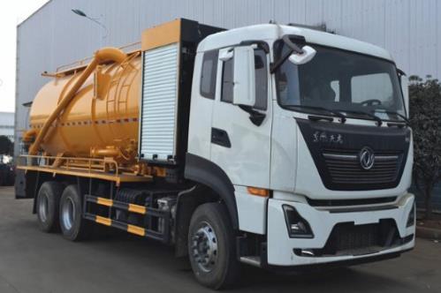 国六东风天龙后双桥清洗吸污车_楚胜牌CSC5250GQWD6清洗吸污车