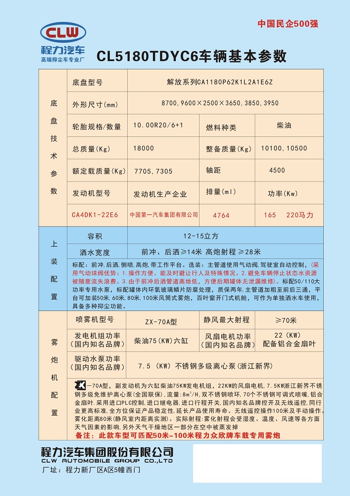 解放J6系列50,60,80,100米抑尘车图片二