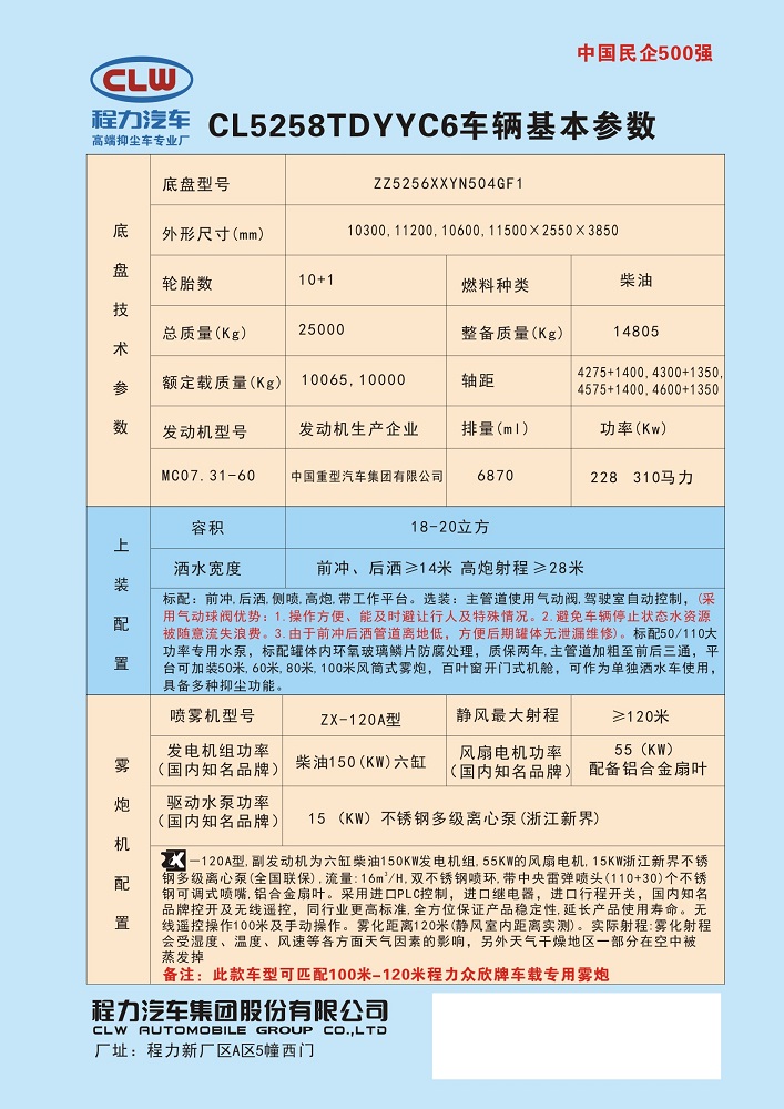 重汽汕德卡后八轮100米/120米抑尘车图片二